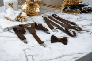 Children's and adults' suspenders Y accordion bow tie set vintage peaky shelby brownie new