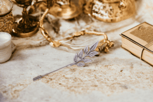 broche epingle a vetement argent laurier deux new