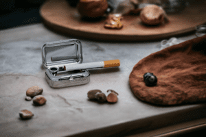 Portable ashtray outside pocket steel silver rectangle small arthur shelby original