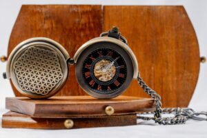vintage gear skeleton watch original compass