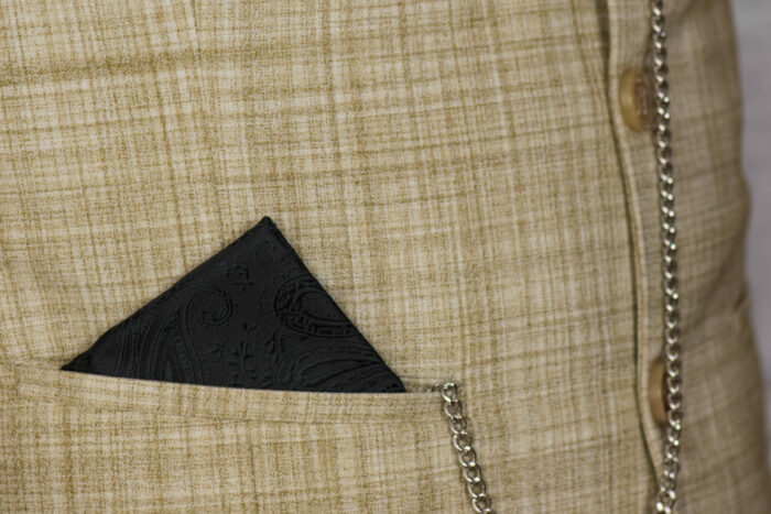 black suit pocket handkerchief luxury