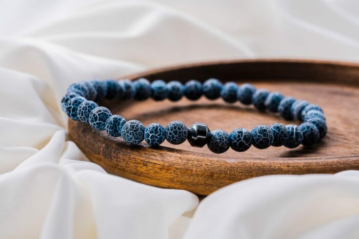 bracelet beads howlite refined vintage protection blue magnetite two