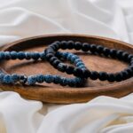 bracelet perles howlite raffiné vintage protection magnétite bleue noire un