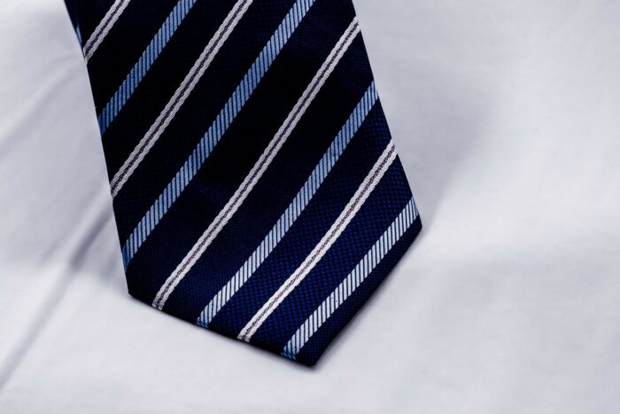 cravate homme tendance soie costume business bleu deux