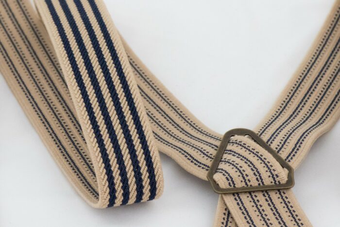 Straps with accordion clips hook buttons vintage leather peaky gatsby leather cream blue three