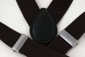 Bretelles à pinces accordéons boutons crochet cuir vintage peaky brown cuir shelby deux