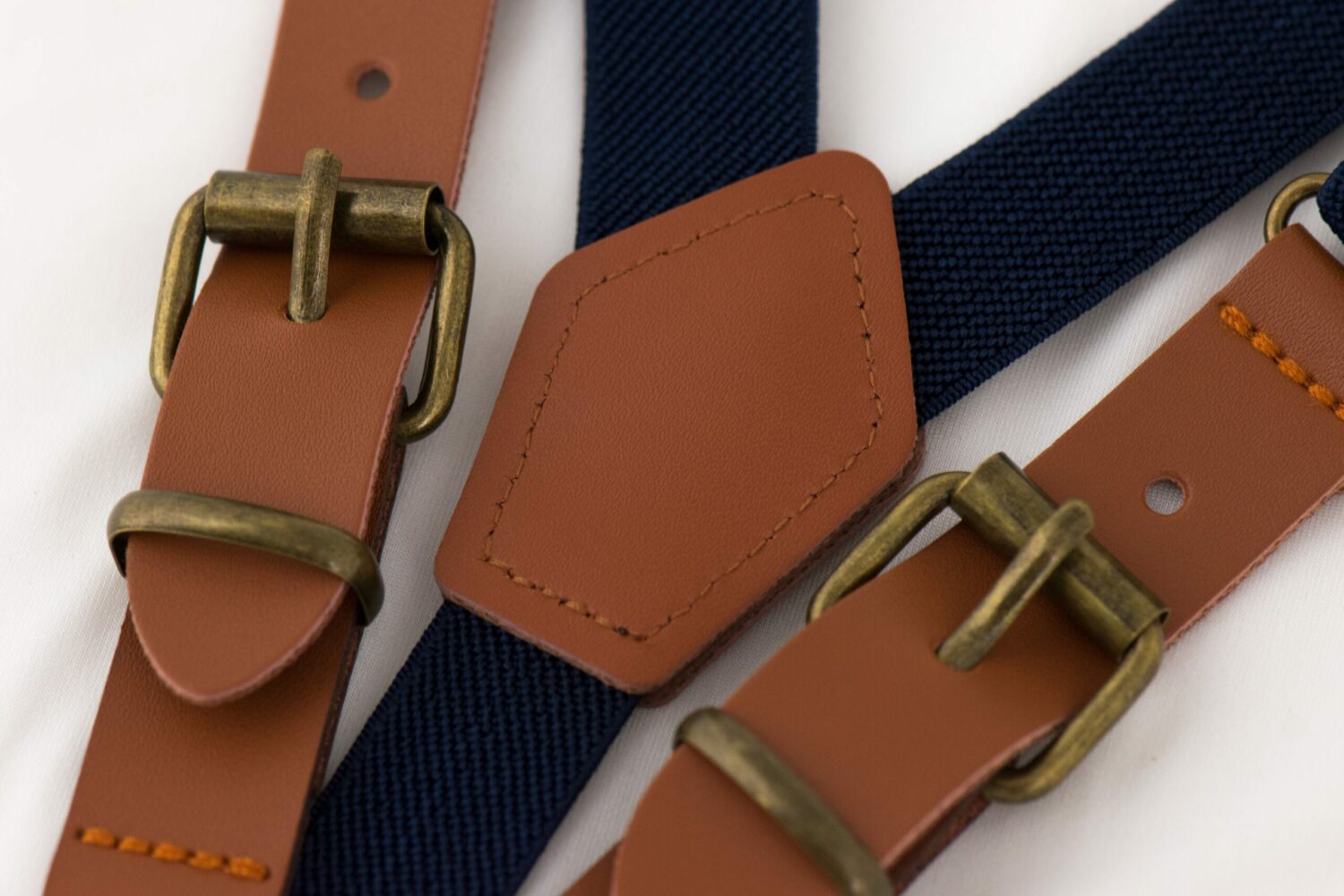 Straps with accordion clips hook buttons vintage leather peaky leather tommy shelby blue three