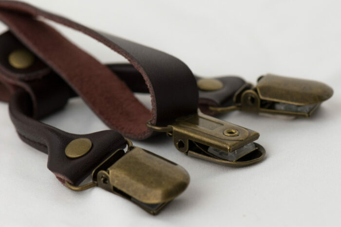 vintage leather straps accordion buttons hooks clip dorian gray black four