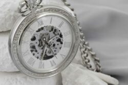 Antique men's gousset watch mechanical vintage gear pocket pollock silver one