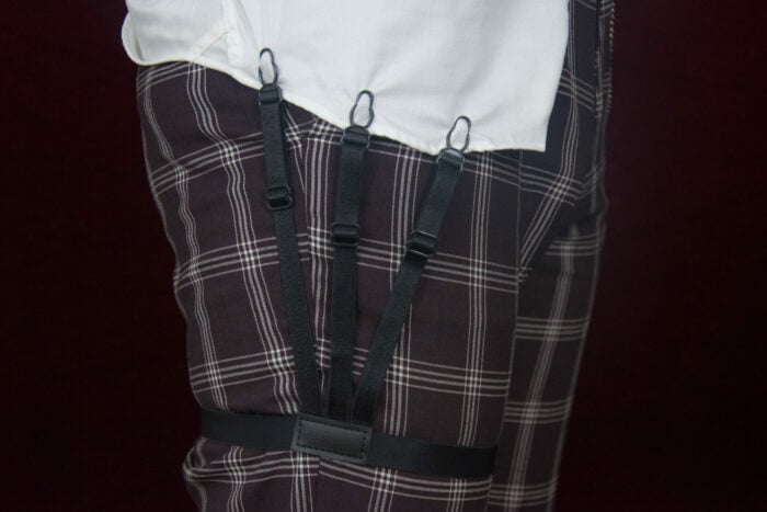 elastiques jarretiere de chemise reglable elastique vintage john shelby noir portee cuisse