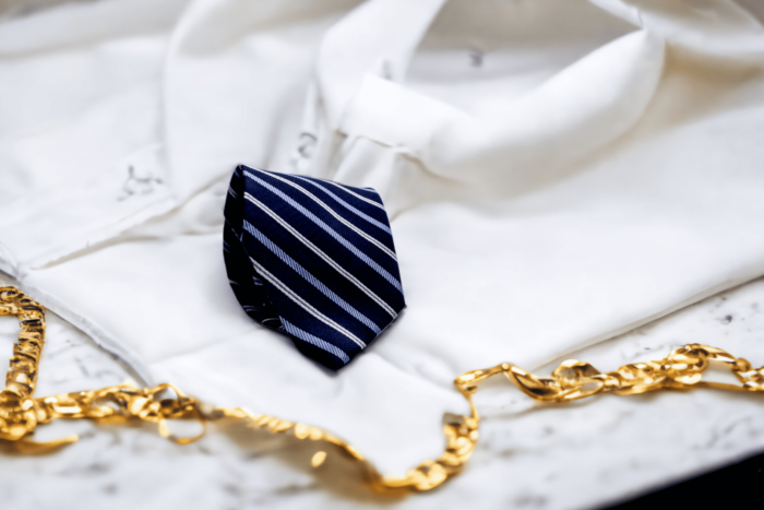 trendy men's silk tie business suit blue new