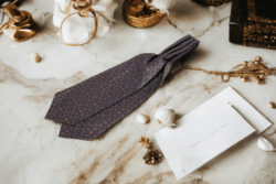cravate originale soie ascot vintage vintage bleue new