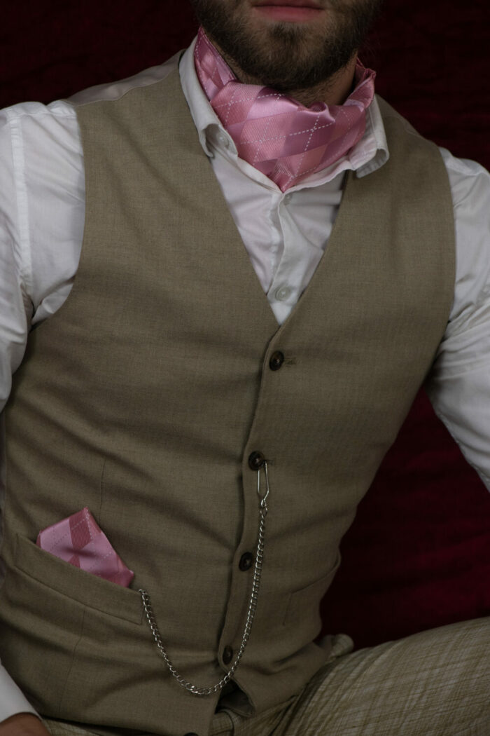 suit handkerchief cufflinks ascot vintage pink wilder original wear costume