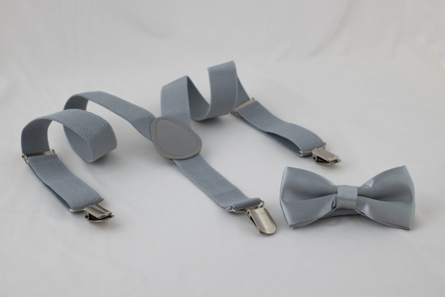 Children's and adults' suspenders Y accordion bow tie set vintage peaky shelby silver four