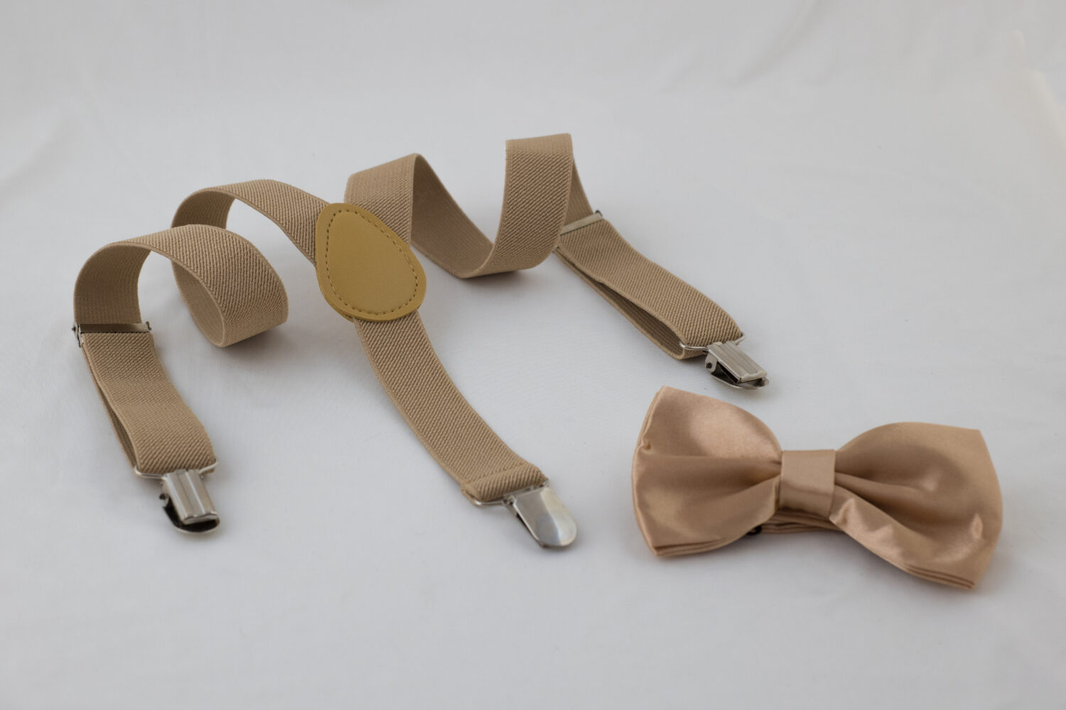 Children's and adults' suspenders Y accordion bow tie set vintage peaky shelby beige one