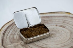 étui boîte à tabac rouler blague vintage luxueuse art deco ancienne acier finn shelby trois