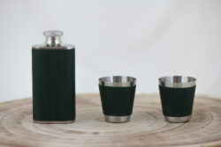 flasque kit whisky alcool ancienne vintage peaky blinders nath shelby acier cuir vert original